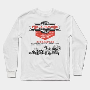 Defunct Pos-A-Traction Dragster Racing Tires Long Sleeve T-Shirt